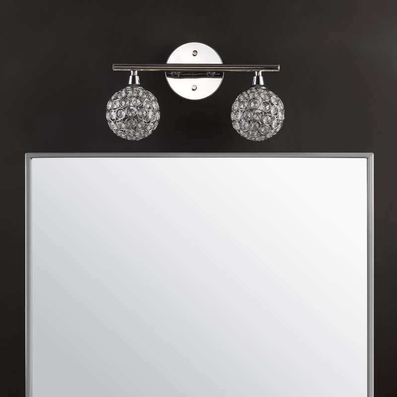 Matthies Iron/Glass Contemporary Glam LED Vanity Light, 2