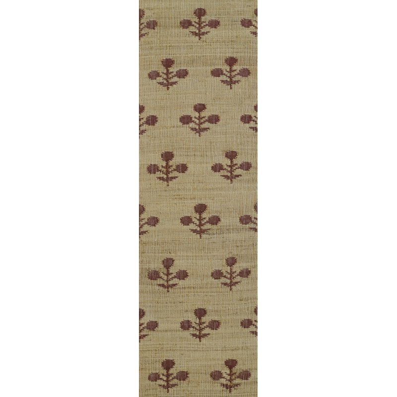 Rust and Beige Flat Woven Wool Runner Rug