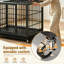 Cage pour chien robuste, chenil mobile pour animaux avec roues verrouillables et loquet rotatif, cage intérieure et extérieure en métal avec plateau perforé-133434433