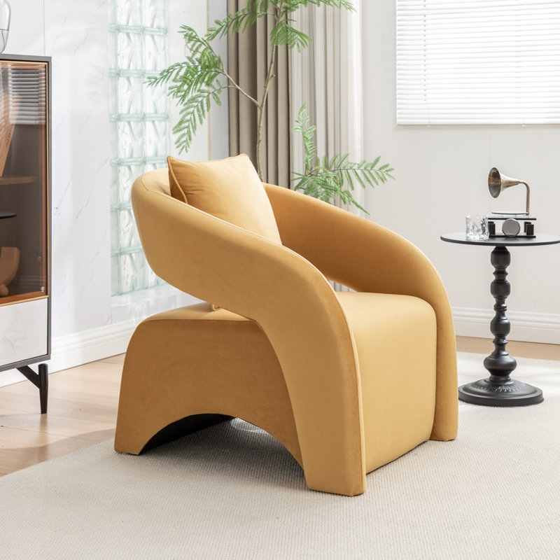 Hijinio Upholstered Armchair, Yellow