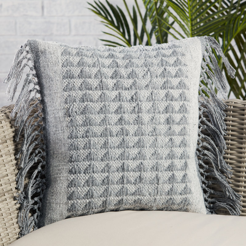 Housse et insert de coussin carré extérieur Edris, Gris, Housse de coussin seulement - sans insert