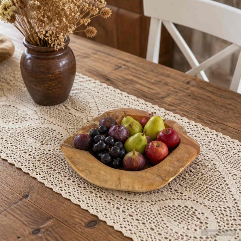 Solid Wood Decorative Bowl
