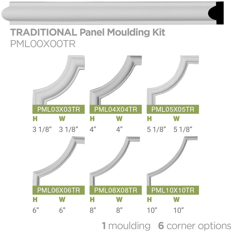 94" White Urethane Traditional Panel Moulding