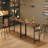 35.4-Inch Dining Table Metal Base Bar Table with Charging Station