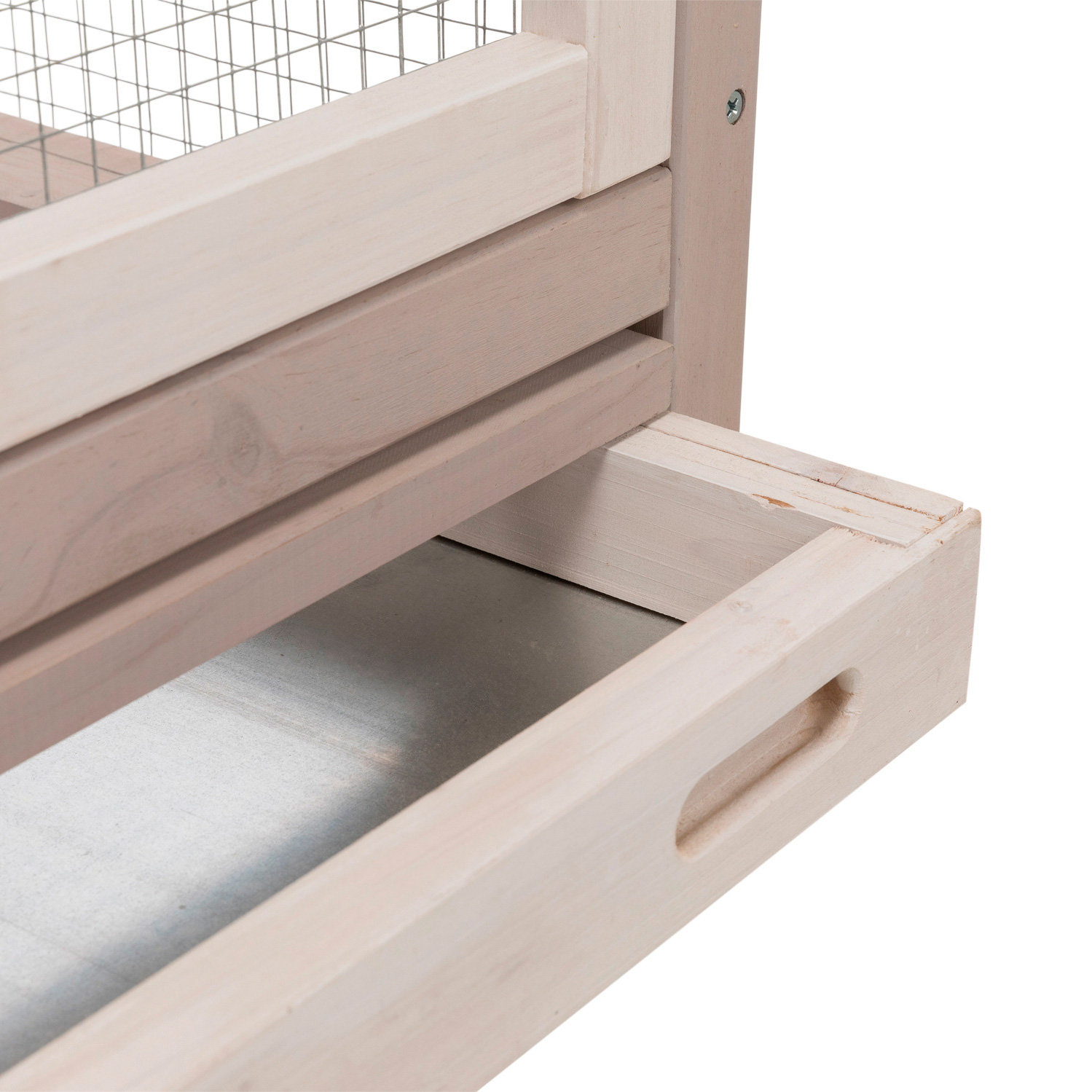 Trixie Pet Products Natura Glazed Pine Wood Aviary Bird House Grey White