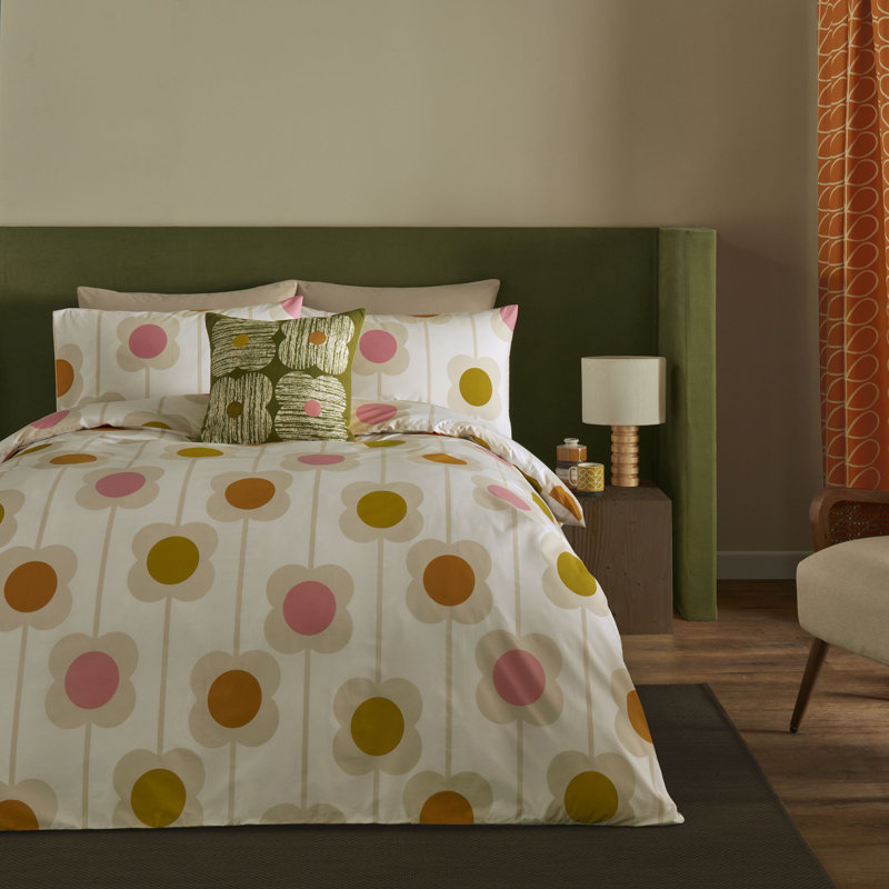 Abacus Flower Sunrise Bedset, King Duvet Cover Set + 2 Standard Pillowcases