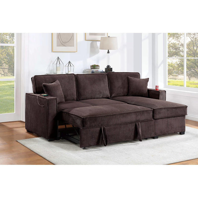 Palomino Convertible Sectional, Chocolate Corduroy
