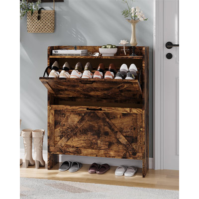 16 Pair Flip Down Shoe Storage