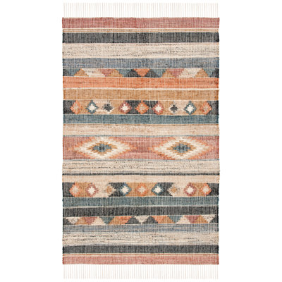 Brooke Southwesten Flatweave Jute/Cotton Blue/Rust Area Rug