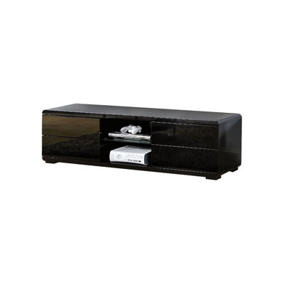 59.4"W Contemporary 59" TV Console, Black