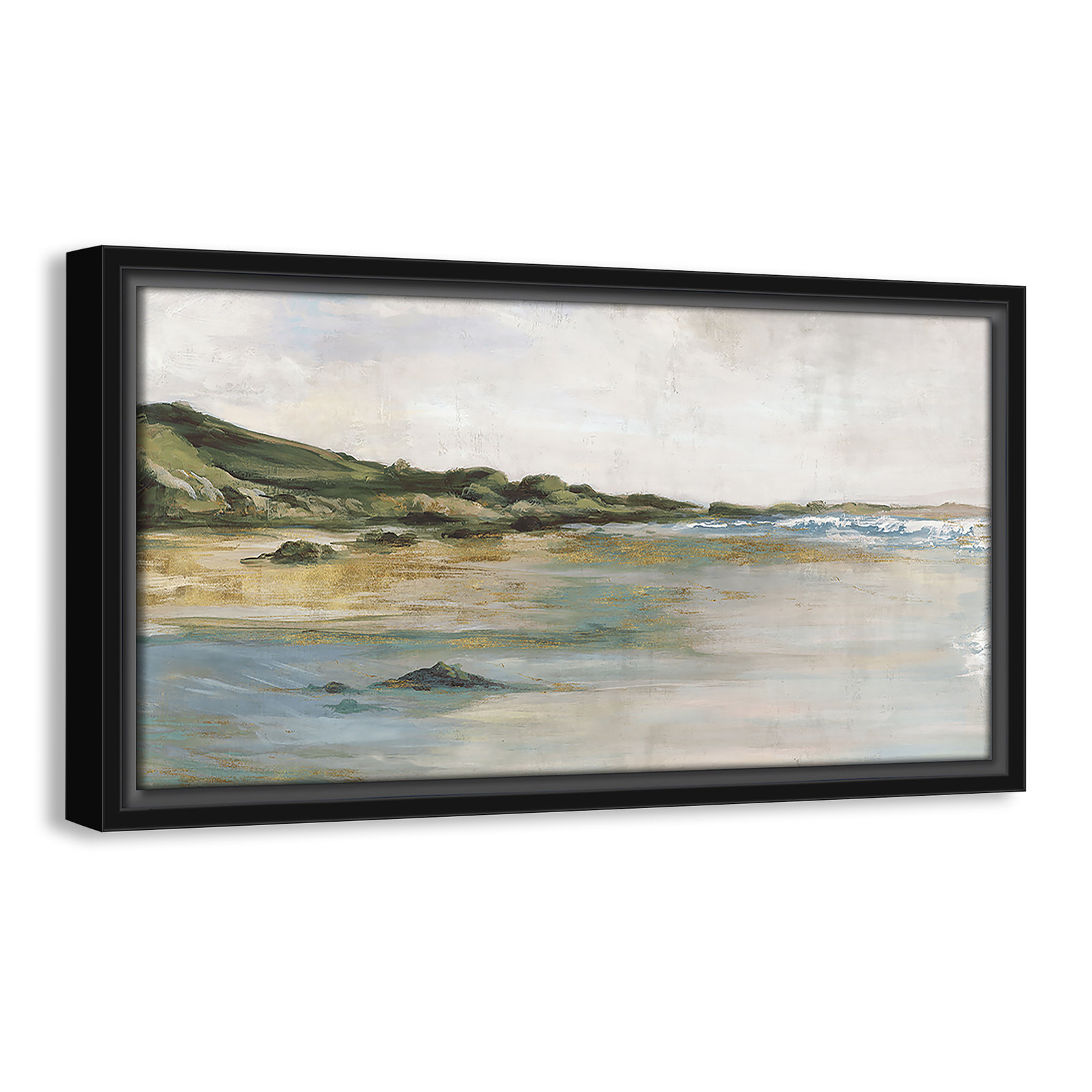 Cordoba "Tide's Edge" Print, 9.5" H x 17.5" W, Black