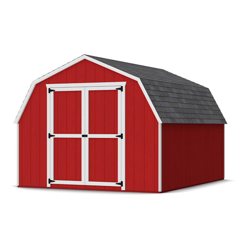 Value Gambrel Barn Wood Storage Shed with 4 ft. Sidewalls, No, 10' x 12'