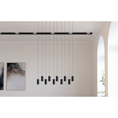 Luminaire suspendu cylindre 10 lumières grappe Bludovice