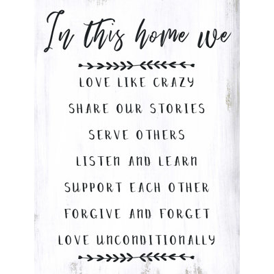 «In This Home We Love», reproduction sur toile tendue