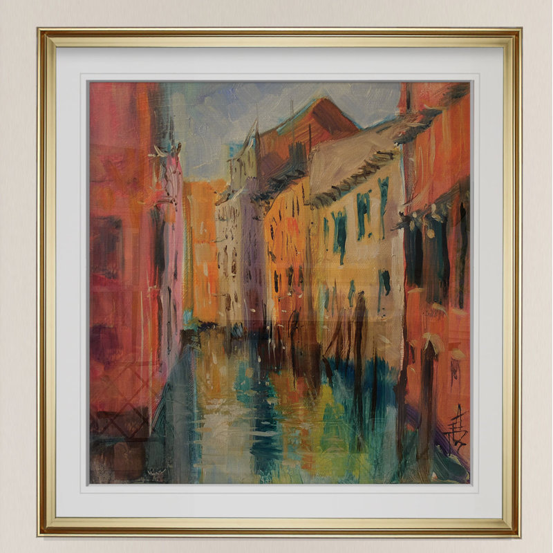 Venise III - reproduction d'art, H 24 po x l 24 po x P 2 po, Cadre doré