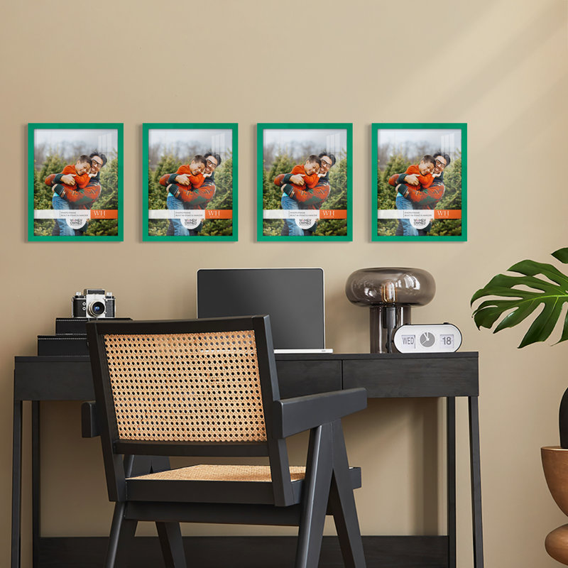 Cadre photo en bois mat, 11 po x 14 po, Vert émeraude