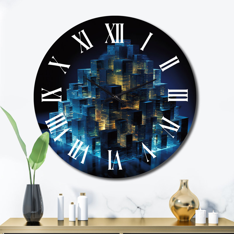 Horloge murale 3D Cityscape, Très grand