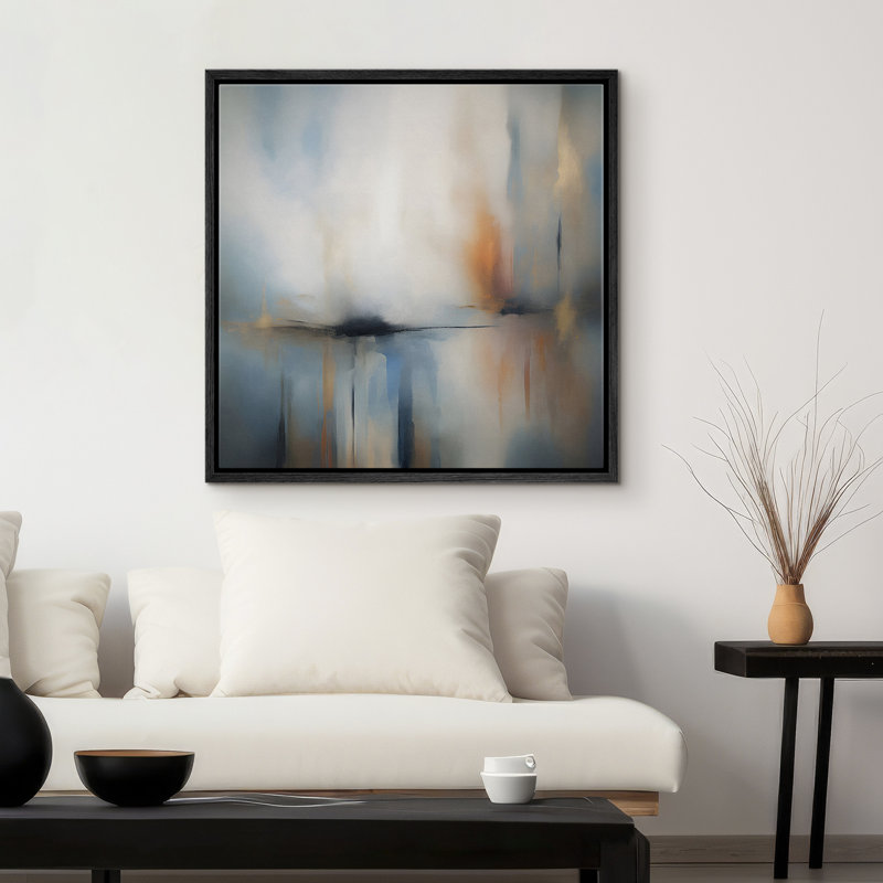 «Abstract Landscape», impression sur toile encadrée de décorations murales modernes bleues, Noir, noir, noir, noir