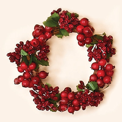 2.5" Inner Diameter Artificial Berry Candle Ring