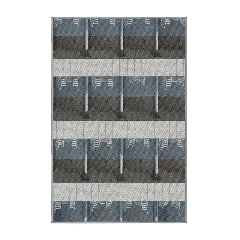 Tapis beige/gris à motifs, Rectangle 2 pi x 3 pi