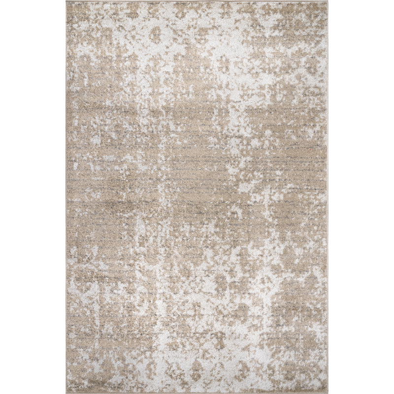 Bolingbrook Modern Abstract Performance Beige Rug, Rectangle 5' x 8'