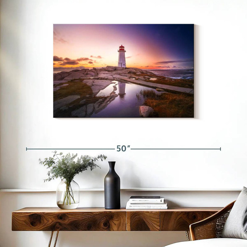 Peggys point lighthouse sunset Aletra, H 24 po x l 36 po