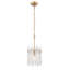 Lustre tambour en bronze brillant à 1 lumière Westford avec barres en verre transparent