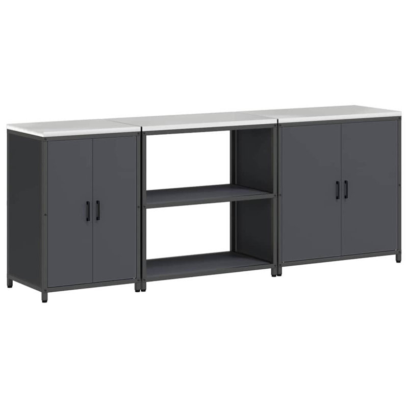  Storage Kitchen Cabinet Set, Anthracite