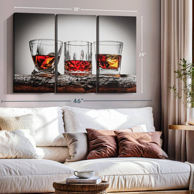 «Fancy Whiskey Glasses» sur toile