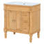 Meuble-lavabo autoportant, structure en bois massif et lavabo en céramique-271829279-271829273