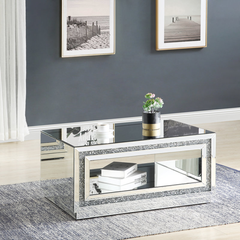 Table basse avec rangement en miroir Lisle
