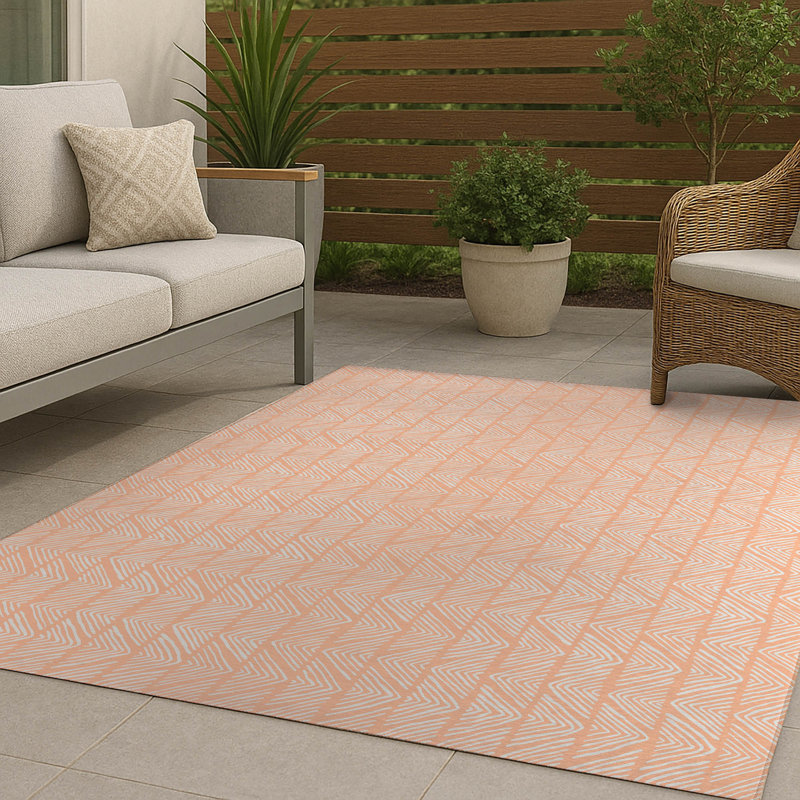 Tapis d'extérieur à rayures antidérapantes Chev, Rectangulaire 3 pi x 5 pi