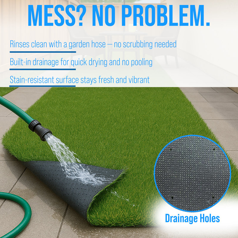 Realistic Indoor/Outdoor Artificial Grass Runner Rug – Extra-Long Custom Sizes – Soft, Durable & Drainage-Backed – Ideal for Patios, Balconies, Entryways, Play Areas & Pet Zones 