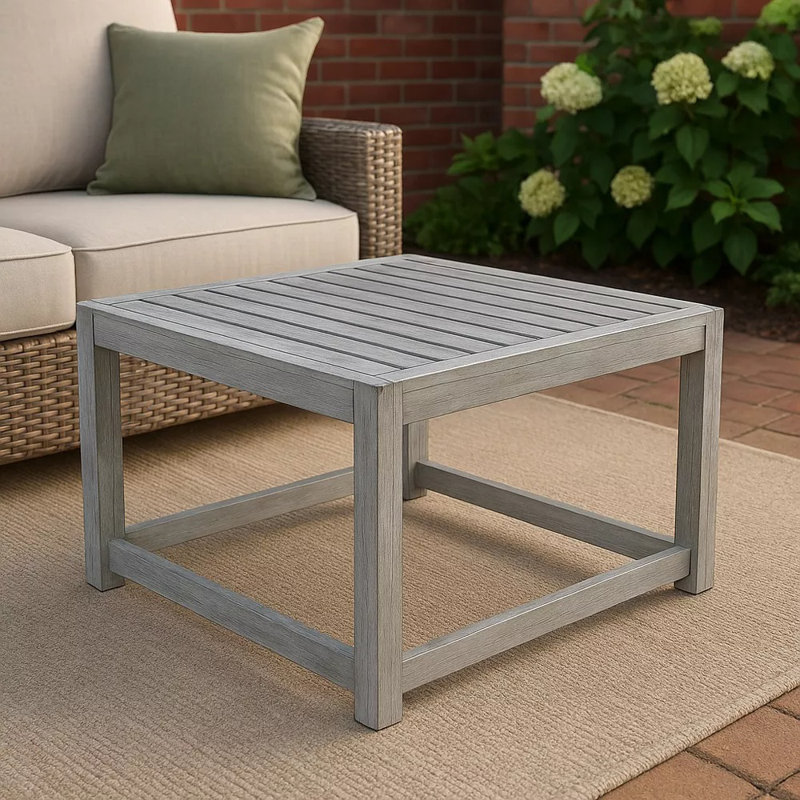Table basse en aluminium Chelsea, Gris patiné
