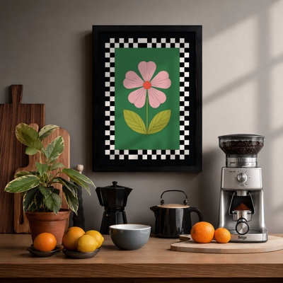 Pink Bloom Minimal Botanical - Framed Print