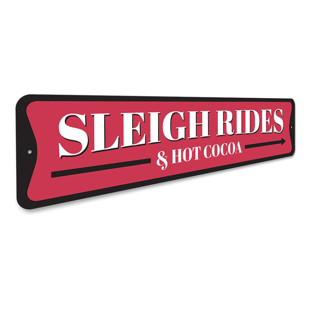 Lizton Sign Shop, Inc Sleigh Rides And Hot Cocoa Christmas Aluminum ...