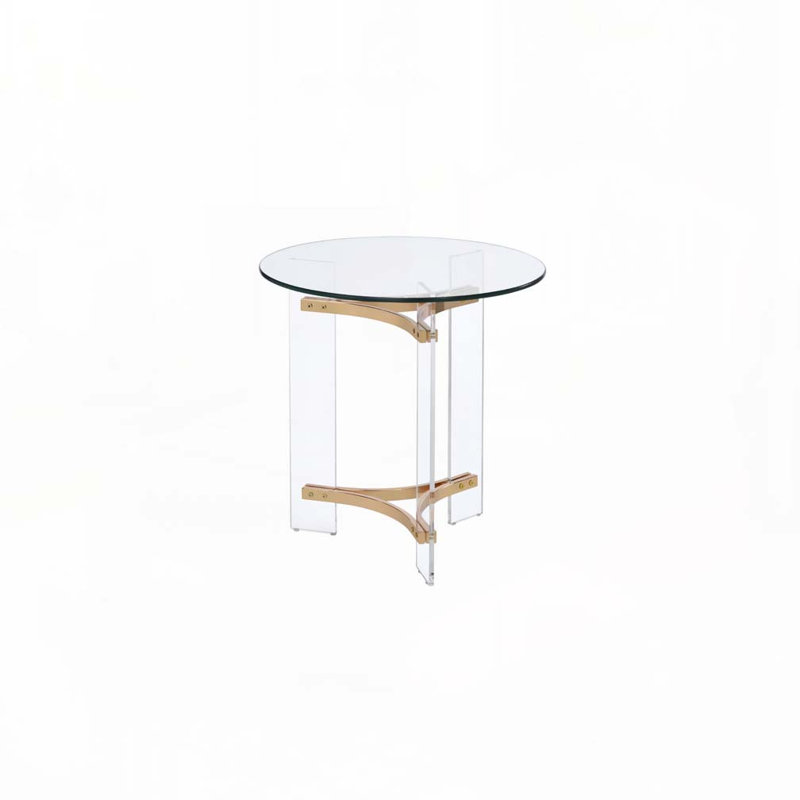 Table basse en verre avec pieds croisés