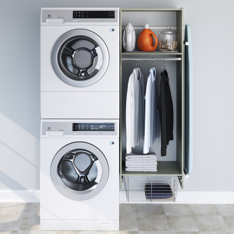 Rangement pour salle de lavage Grid, Gris patiné