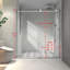 Porte de douche 4876 sans cadre, une fixe et une décalée en chrome, grandes poulies en acier inoxydable 304 de 70 mm avec fonction de fermeture en douceur réglable, avec nettoyage facile et protection anti-déflagrante