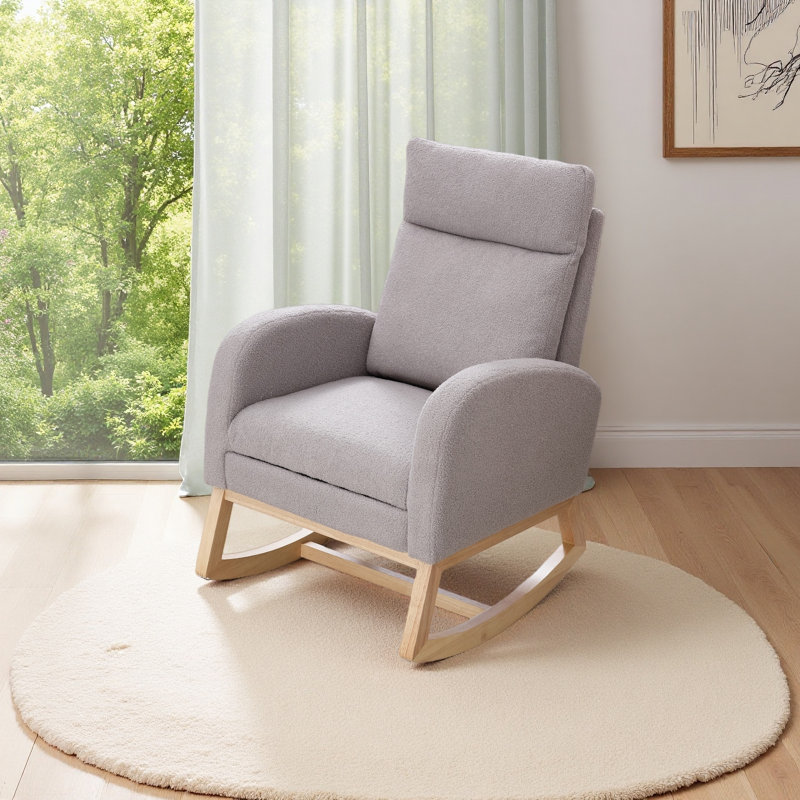 Chaise berçante Teddy, Gris clair
