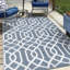 Tapis géométrique extérieur / intérieur bleu-6825755