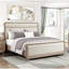 Mobilier de chambre à coucher en bois de chenille beige à finition moderne au design naturel