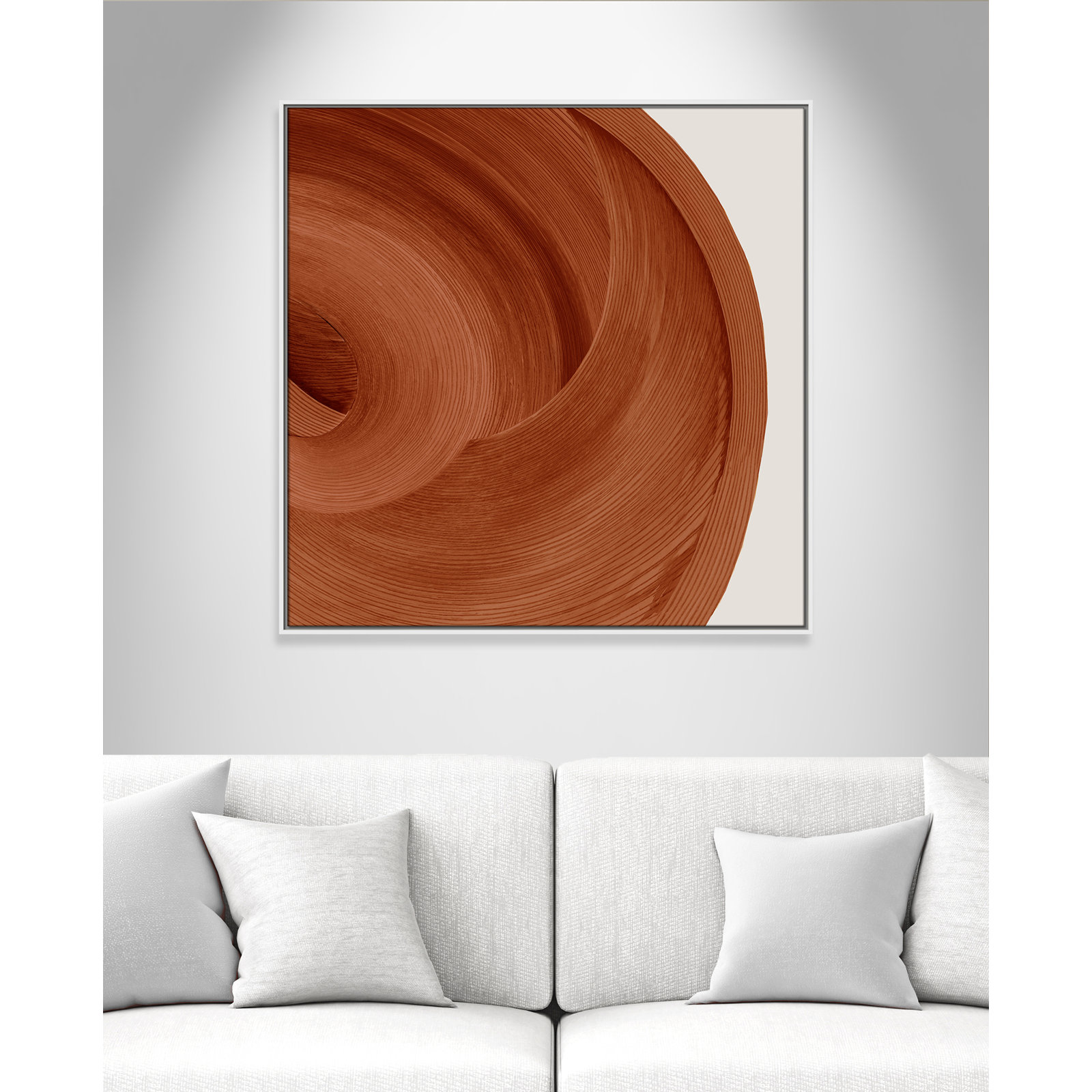 Affogato - Floater Frame Painting Print on Canvas, 37.5" H x 37.5" W x 2" D, White 