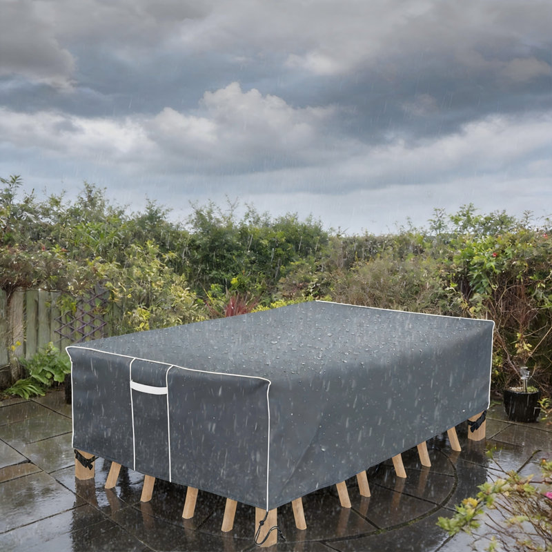 Outdoor Furniture Cover Waterproof, General Purpose, Outside Table and Chair Covers, Heavy Duty 600D, (Grey)