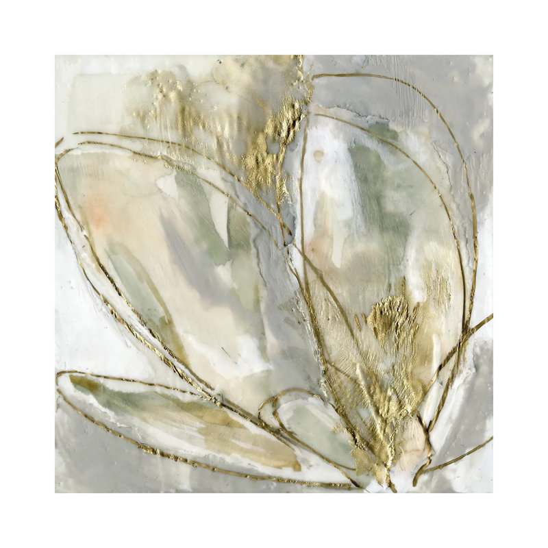Blooming Gold II by Jennifer Goldberger - Wrapped Canvas Gallery-Wrapped Canvas Giclée, 30.48 cm H x 30.48 cm W
