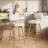 Modern Swivel Upholstered Counter Stools with Metal Frame-473213170
