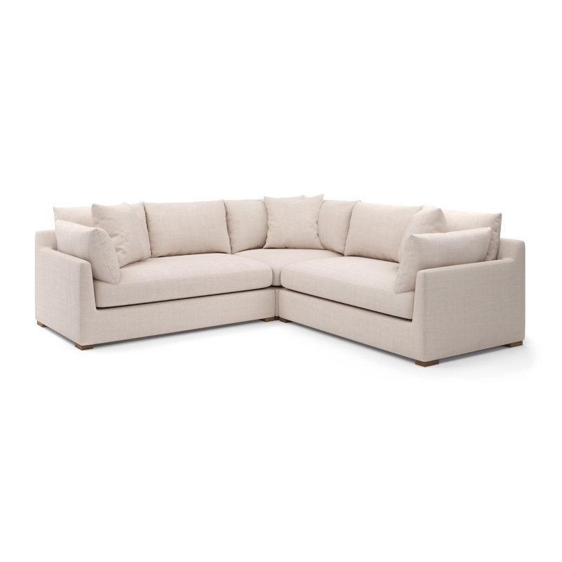Canapé modulaire Ojai L, Mélange de polyester ivoire Nevis