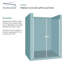 Porte de douche à cadre sans cadre Transoli Lyna, l 24 po x H 70 po, verre trempé transparent de 1/4 po-91581489