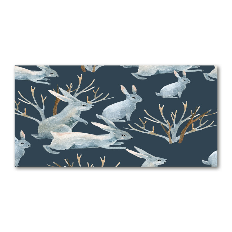 Rabbits In The Winter - Wrapped Canvas Print