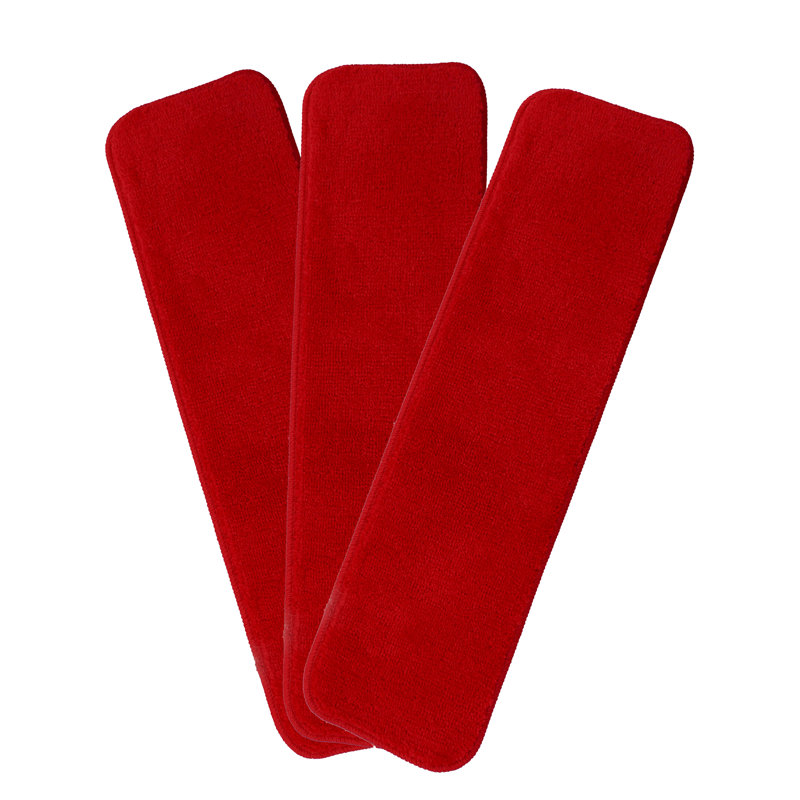 Tapis d'escalier en lin à profil moyen en polypropylène / oléfine lavable à la machine, Rouge